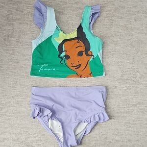Hanna Andersson Disney Kids Tiana Swim Bikini - Green and Purple